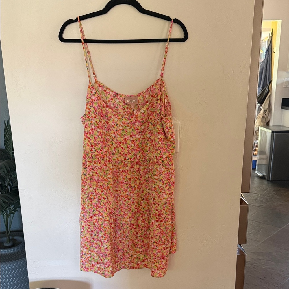 Show Me Your Mumu Multicolor Floral Slip Dress — Pink, Coral & Green